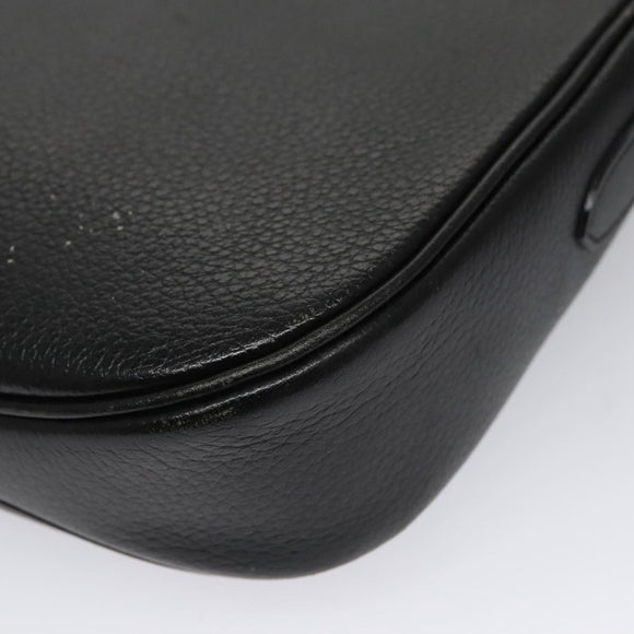Burberrys Shoulder Bag Leather Black Auth ep6980