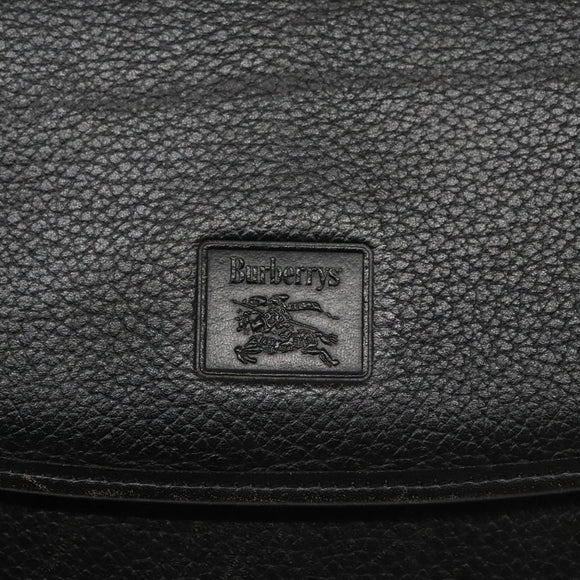 Burberrys Shoulder Bag Leather Black Auth ep6980