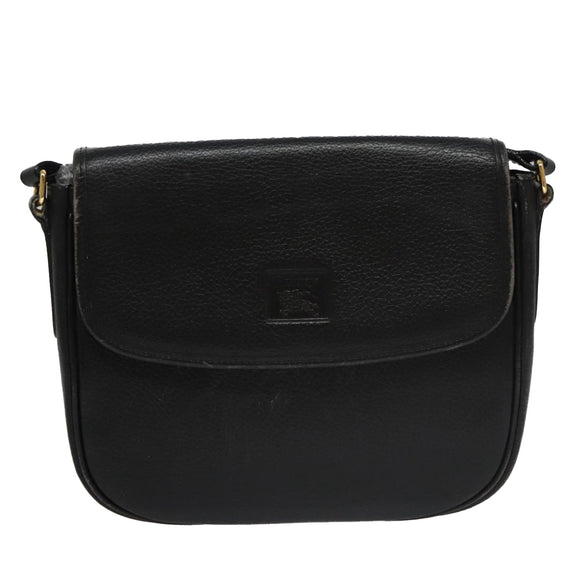 Burberrys Shoulder Bag Leather Black Auth ep6980