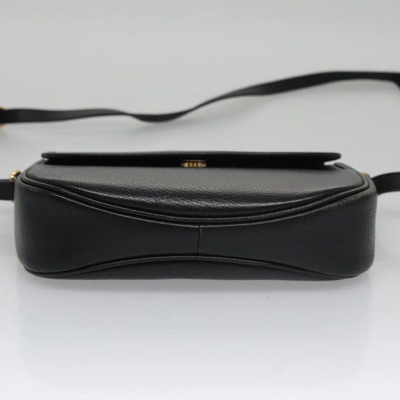 Burberrys Shoulder Bag Leather Black Auth ep6980