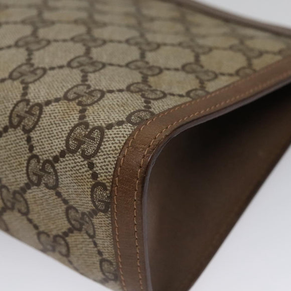 GUCCI GG Supreme Web Sherry Line Clutch Bag PVC Beige Red 89 01 033 Auth ep6982