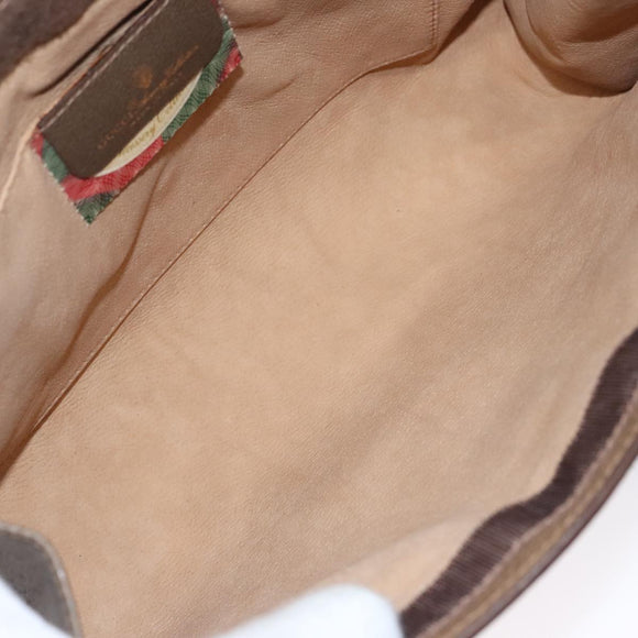 GUCCI GG Supreme Web Sherry Line Clutch Bag PVC Beige Red 89 01 033 Auth ep6982