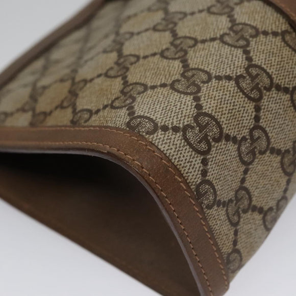 GUCCI GG Supreme Web Sherry Line Clutch Bag PVC Beige Red 89 01 033 Auth ep6982