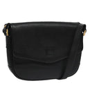 Burberrys Shoulder Bag Leather Black Gold Auth ep6988-1