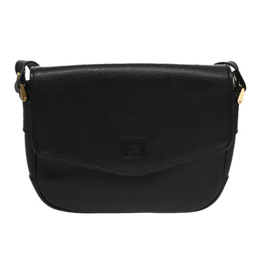 Burberrys Shoulder Bag Leather Black Gold Auth ep6988 - 0