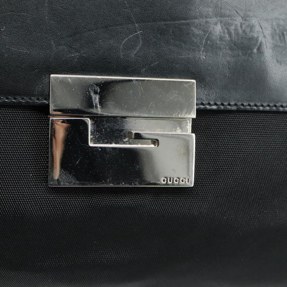 GUCCI Tote Bag Nylon Black Silver 000 1705 0571 Auth ep6991