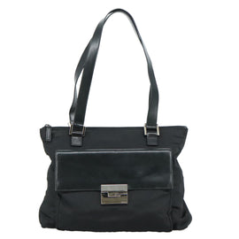 GUCCI Tote Bag Nylon Black Silver 000 1705 0571 Auth ep6991 - 0