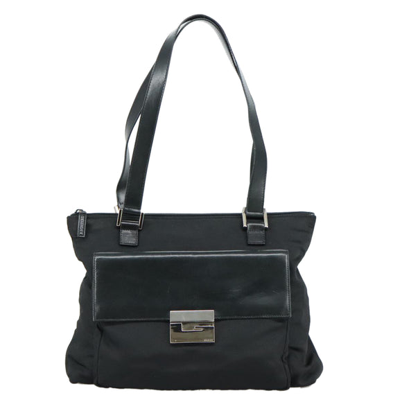 GUCCI Tote Bag Nylon Black Silver 000 1705 0571 Auth ep6991