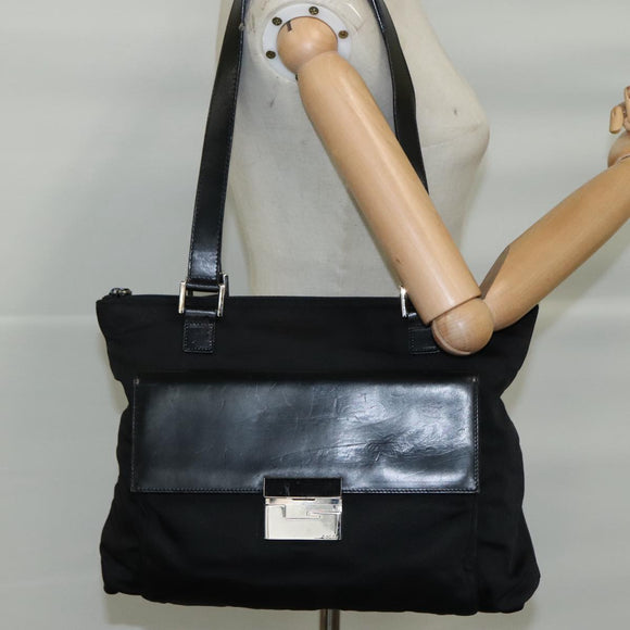 GUCCI Tote Bag Nylon Black Silver 000 1705 0571 Auth ep6991
