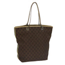 GUCCI GG Canvas Sherry Line Tote Bag Brown 31243 Auth ep7003-1