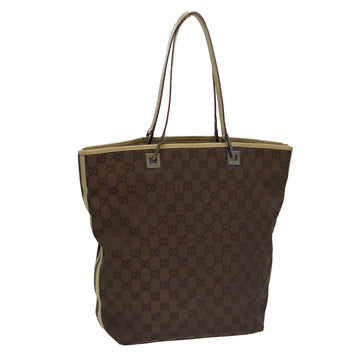 GUCCI GG Canvas Sherry Line Tote Bag Brown 31243 Auth ep7003