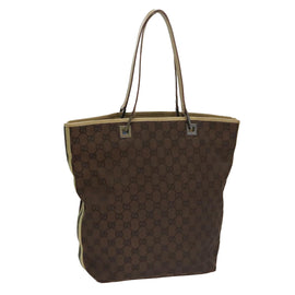 GUCCI GG Canvas Sherry Line Tote Bag Brown 31243 Auth ep7003
