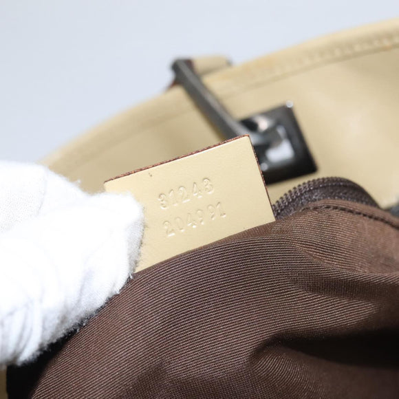 GUCCI GG Canvas Sherry Line Tote Bag Brown 31243 Auth ep7003