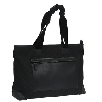 GUCCI GG Canvas Tote Bag Outlet Black Silver 180449 Auth ep7007