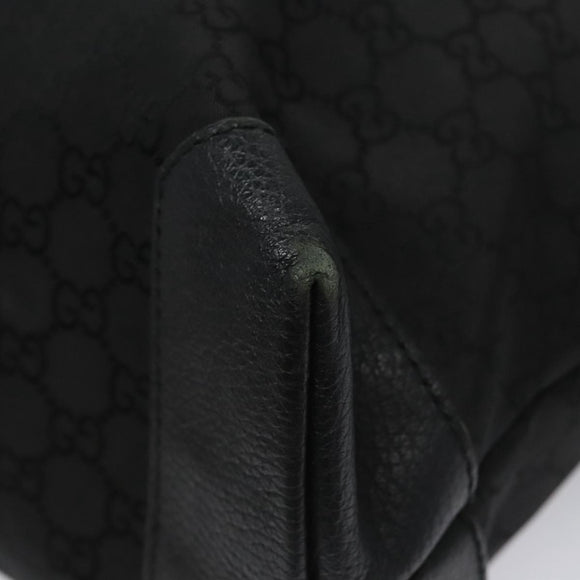 GUCCI GG Canvas Tote Bag Outlet Black Silver 180449 Auth ep7007