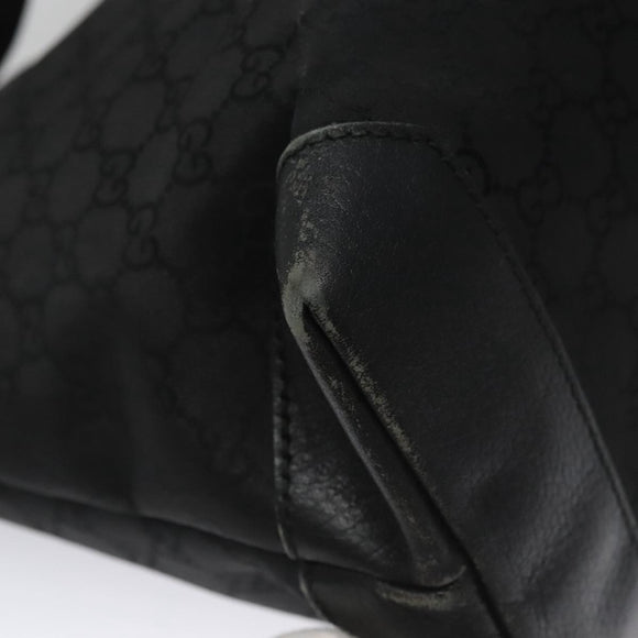 GUCCI GG Canvas Tote Bag Outlet Black Silver 180449 Auth ep7007