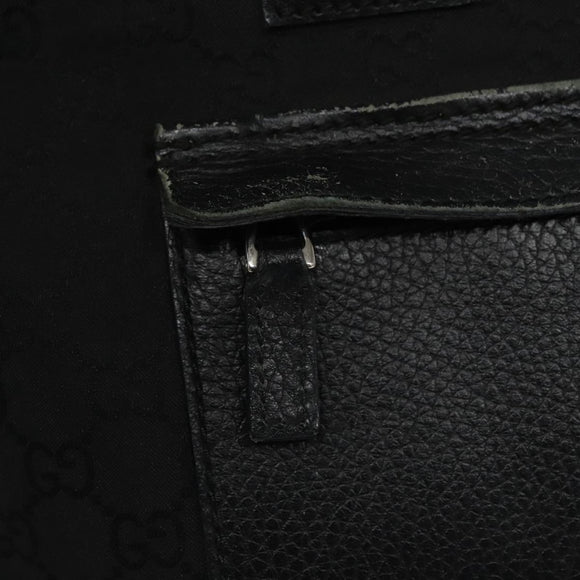 GUCCI GG Canvas Tote Bag Outlet Black Silver 180449 Auth ep7007