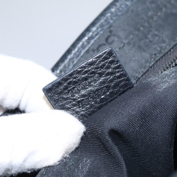 GUCCI GG Canvas Tote Bag Outlet Black Silver 180449 Auth ep7007