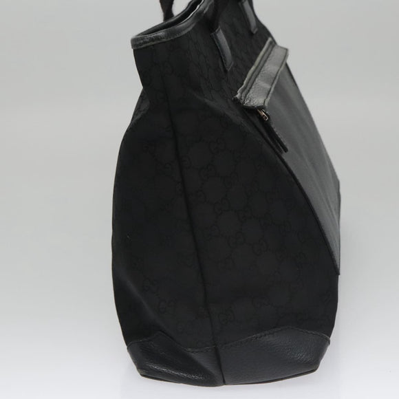 GUCCI GG Canvas Tote Bag Outlet Black Silver 180449 Auth ep7007