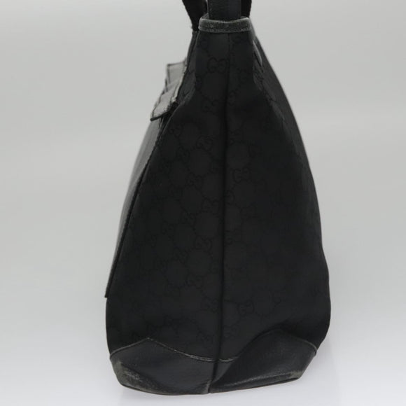 GUCCI GG Canvas Tote Bag Outlet Black Silver 180449 Auth ep7007