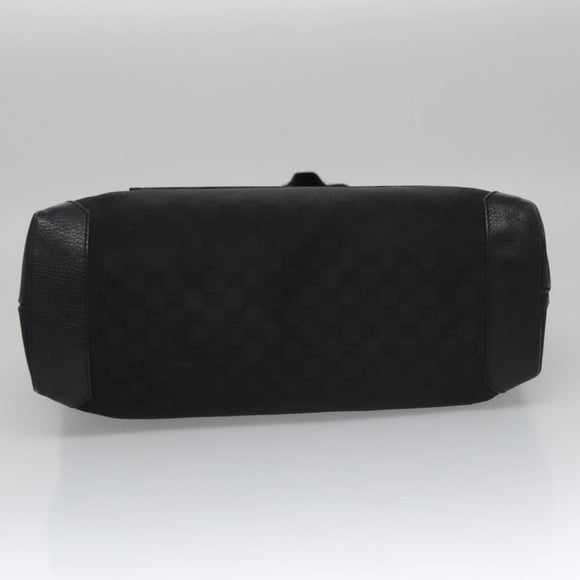 GUCCI GG Canvas Tote Bag Outlet Black Silver 180449 Auth ep7007