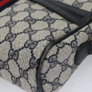 GUCCI GG Supreme Sherry Line Shoulder Bag PVC Leather Navy Red Auth ep7021-8