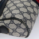 GUCCI GG Supreme Sherry Line Shoulder Bag PVC Leather Navy Red Auth ep7021-15