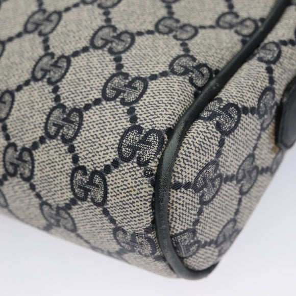 GUCCI GG Supreme Sherry Line Shoulder Bag PVC Leather Navy Red Auth ep7021