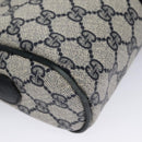 GUCCI GG Supreme Sherry Line Shoulder Bag PVC Leather Navy Red Auth ep7021-17