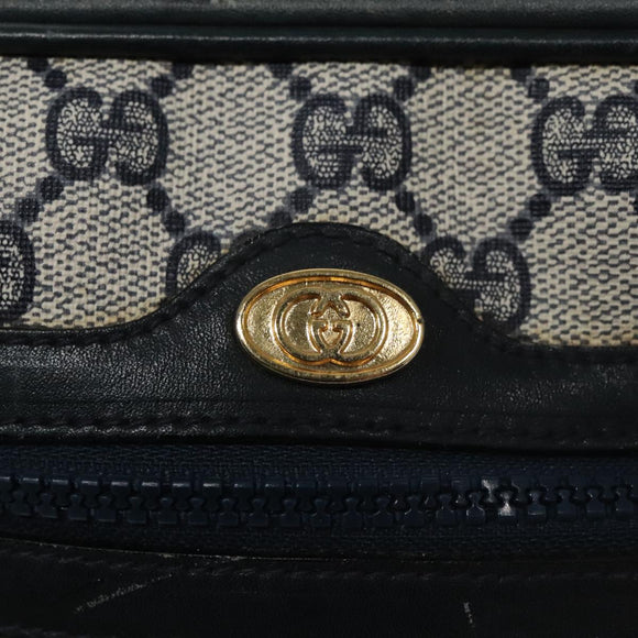 GUCCI GG Supreme Sherry Line Shoulder Bag PVC Leather Navy Red Auth ep7021