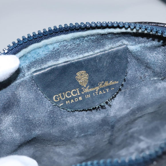 GUCCI GG Supreme Sherry Line Shoulder Bag PVC Leather Navy Red Auth ep7021