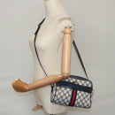 GUCCI GG Supreme Sherry Line Shoulder Bag PVC Leather Navy Red Auth ep7021-21