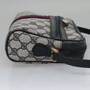 GUCCI GG Supreme Sherry Line Shoulder Bag PVC Leather Navy Red Auth ep7021-3