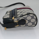 GUCCI GG Supreme Sherry Line Shoulder Bag PVC Leather Navy Red Auth ep7021-4