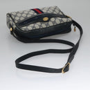 GUCCI GG Supreme Sherry Line Shoulder Bag PVC Leather Navy Red Auth ep7021-7