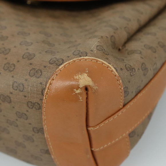 GUCCI Micro GG Supreme Shoulder Bag PVC Beige Gold Auth ep7034