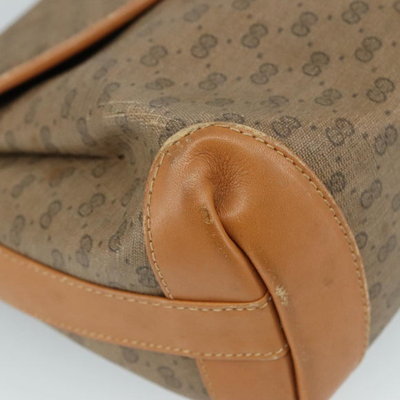 GUCCI Micro GG Supreme Shoulder Bag PVC Beige Gold Auth ep7034