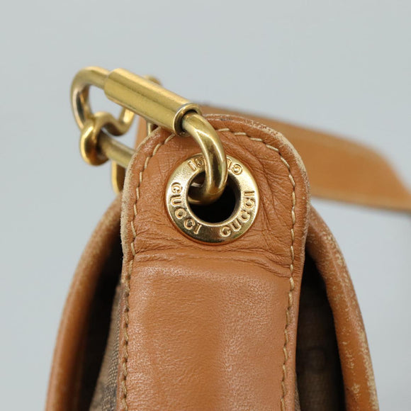 GUCCI Micro GG Supreme Shoulder Bag PVC Beige Gold Auth ep7034