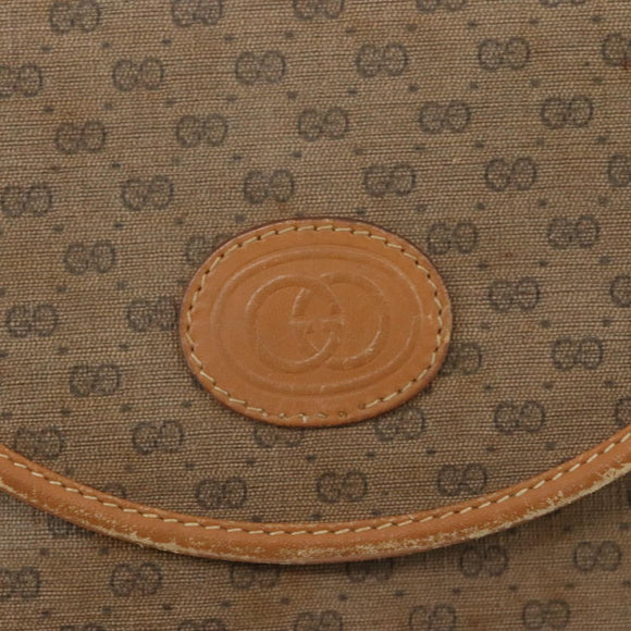 GUCCI Micro GG Supreme Shoulder Bag PVC Beige Gold Auth ep7034