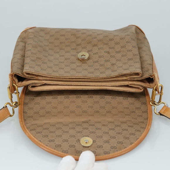 GUCCI Micro GG Supreme Shoulder Bag PVC Beige Gold Auth ep7034