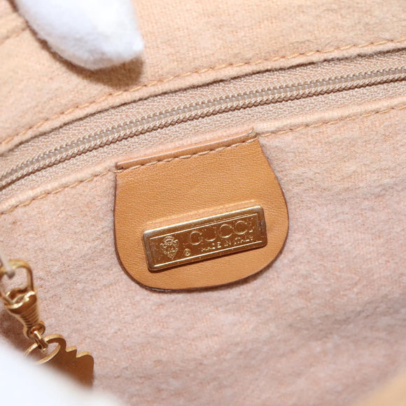 GUCCI Micro GG Supreme Shoulder Bag PVC Beige Gold Auth ep7034