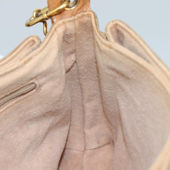 GUCCI Micro GG Supreme Shoulder Bag PVC Beige Gold Auth ep7034