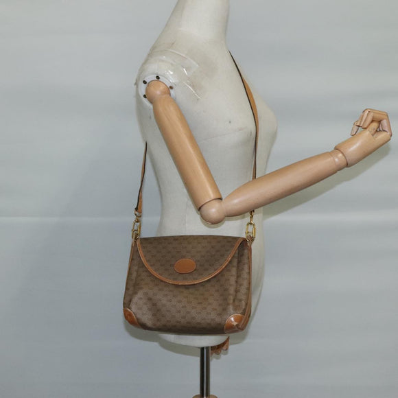 GUCCI Micro GG Supreme Shoulder Bag PVC Beige Gold Auth ep7034
