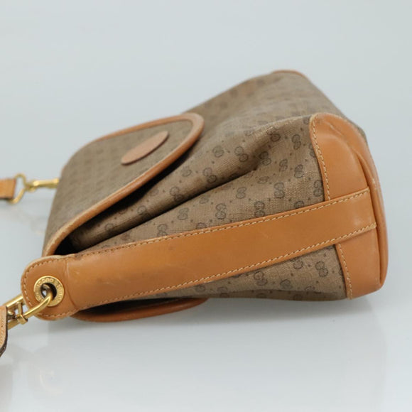 GUCCI Micro GG Supreme Shoulder Bag PVC Beige Gold Auth ep7034