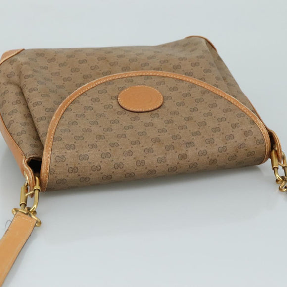 GUCCI Micro GG Supreme Shoulder Bag PVC Beige Gold Auth ep7034