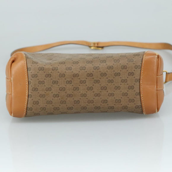 GUCCI Micro GG Supreme Shoulder Bag PVC Beige Gold Auth ep7034