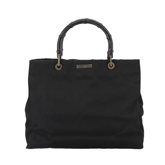 GUCCI Bamboo Hand Bag Nylon Black 002 1010 3444 Auth ep7044