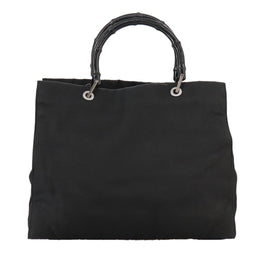 GUCCI Bamboo Hand Bag Nylon Black 002 1010 3444 Auth ep7044 - 0
