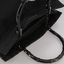 GUCCI Bamboo Hand Bag Nylon Black 002 1010 3444 Auth ep7044-6