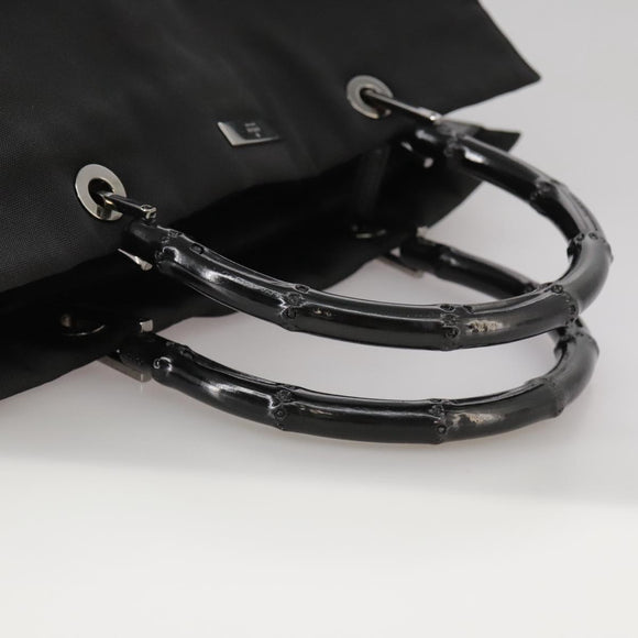 GUCCI Bamboo Hand Bag Nylon Black 002 1010 3444 Auth ep7044